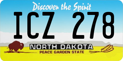 ND license plate ICZ278