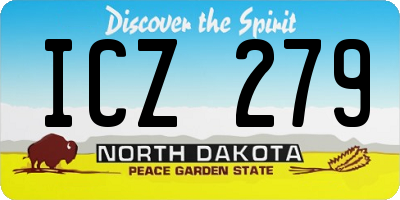 ND license plate ICZ279