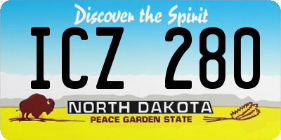 ND license plate ICZ280