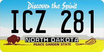 ND license plate ICZ281