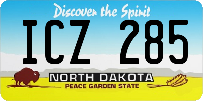 ND license plate ICZ285