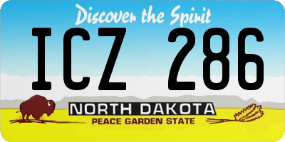 ND license plate ICZ286