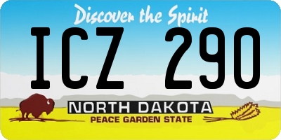 ND license plate ICZ290