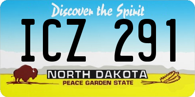 ND license plate ICZ291