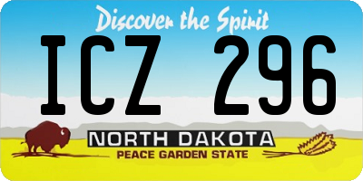 ND license plate ICZ296