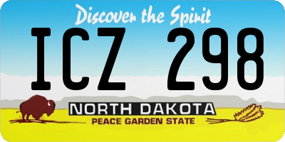 ND license plate ICZ298