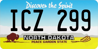 ND license plate ICZ299