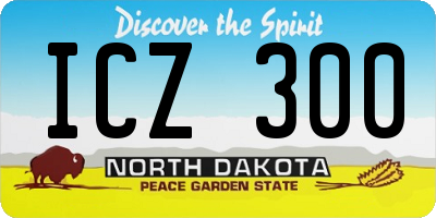 ND license plate ICZ300