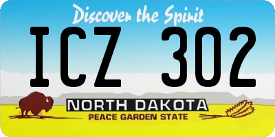 ND license plate ICZ302