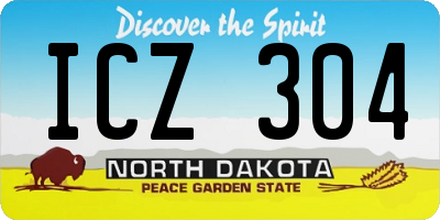 ND license plate ICZ304