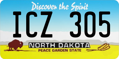 ND license plate ICZ305