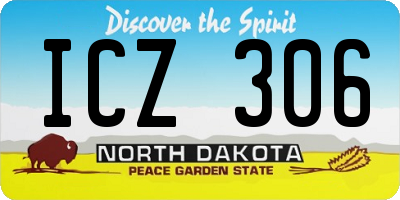 ND license plate ICZ306