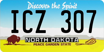 ND license plate ICZ307