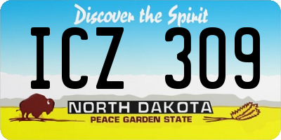 ND license plate ICZ309