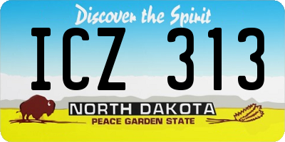 ND license plate ICZ313