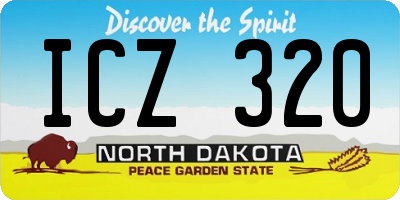 ND license plate ICZ320
