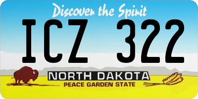 ND license plate ICZ322