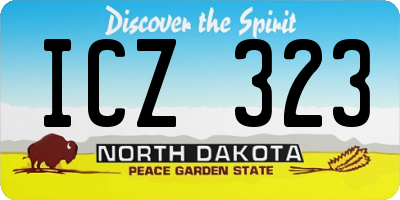 ND license plate ICZ323