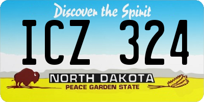 ND license plate ICZ324