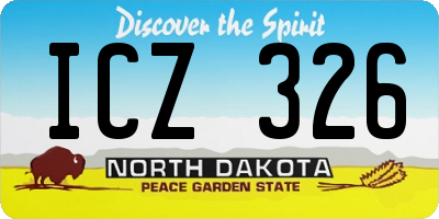 ND license plate ICZ326