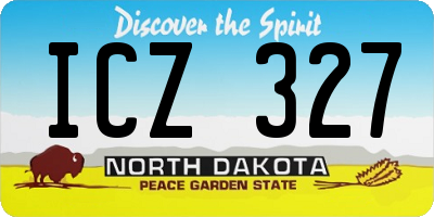 ND license plate ICZ327