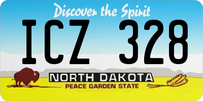 ND license plate ICZ328