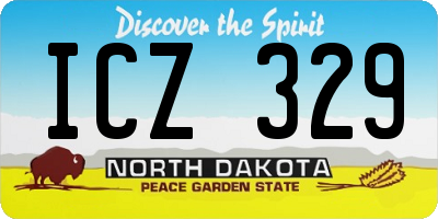 ND license plate ICZ329