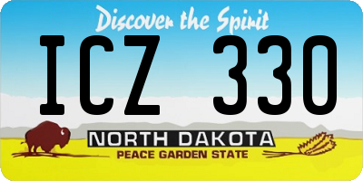 ND license plate ICZ330