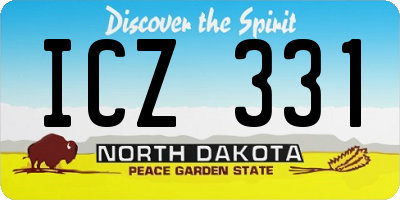 ND license plate ICZ331