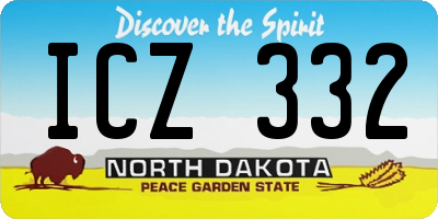 ND license plate ICZ332