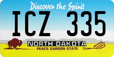 ND license plate ICZ335
