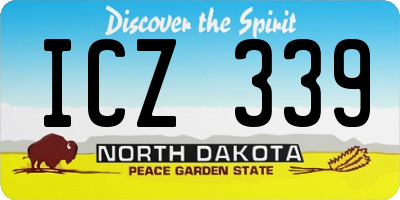 ND license plate ICZ339