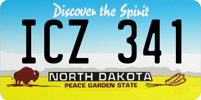 ND license plate ICZ341