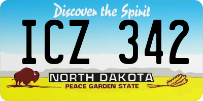 ND license plate ICZ342
