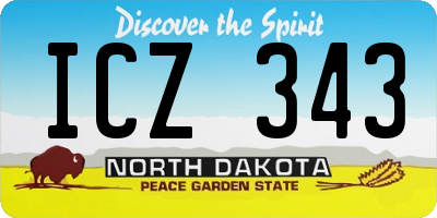 ND license plate ICZ343