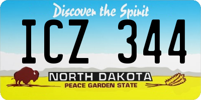 ND license plate ICZ344