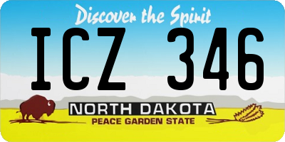 ND license plate ICZ346