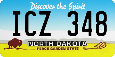 ND license plate ICZ348