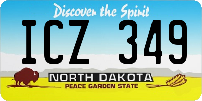 ND license plate ICZ349