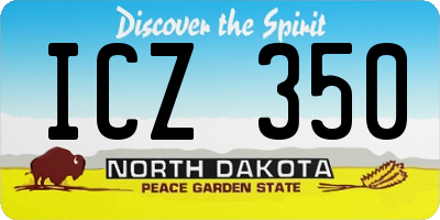 ND license plate ICZ350