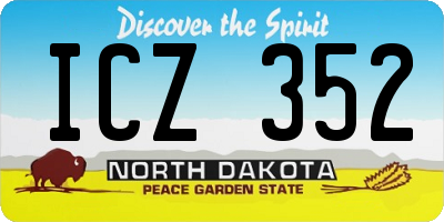 ND license plate ICZ352