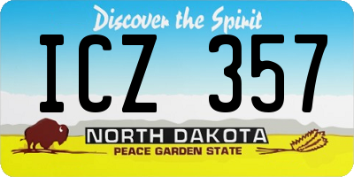 ND license plate ICZ357