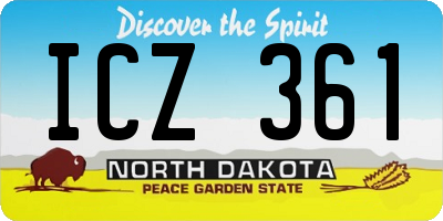 ND license plate ICZ361