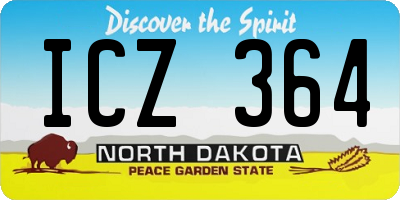 ND license plate ICZ364