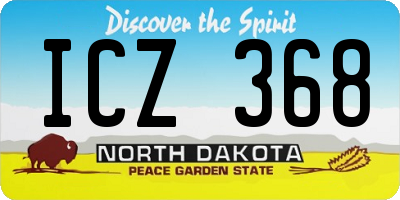 ND license plate ICZ368