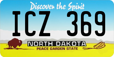 ND license plate ICZ369