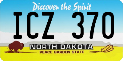 ND license plate ICZ370