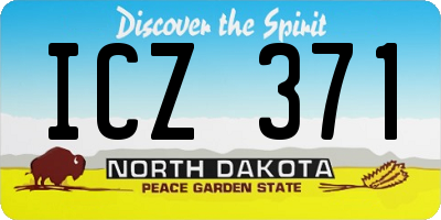 ND license plate ICZ371