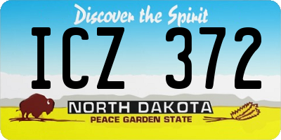 ND license plate ICZ372