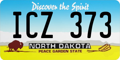ND license plate ICZ373